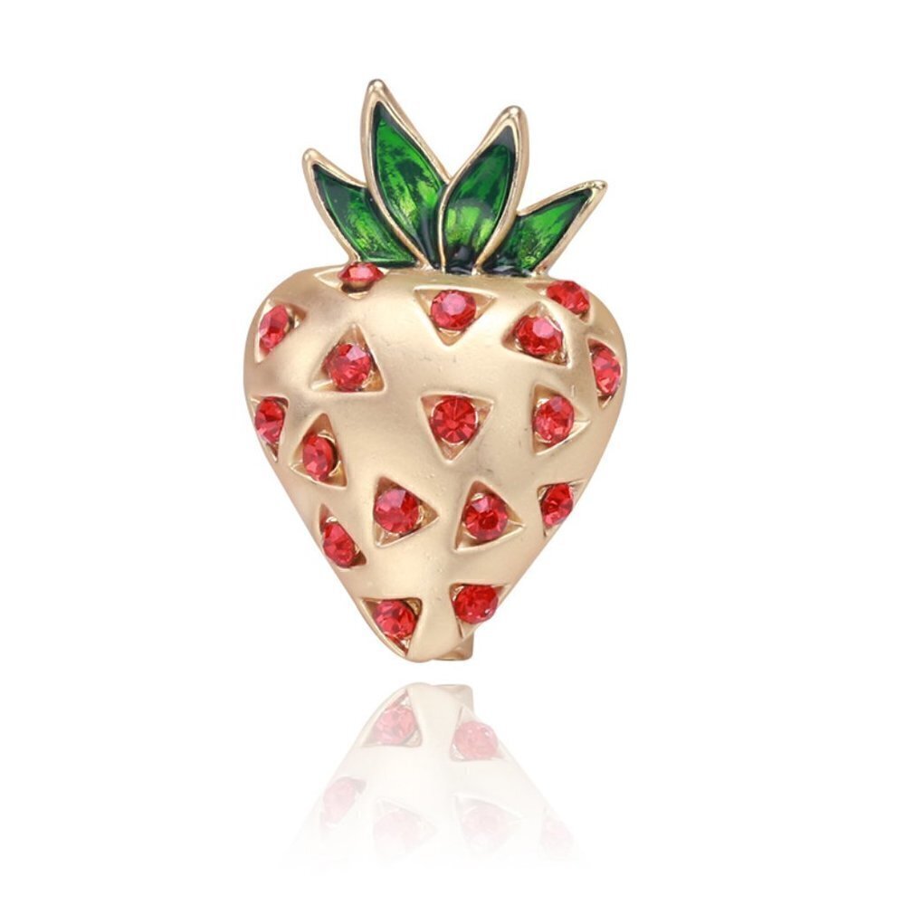 Strawberry pin gold tone